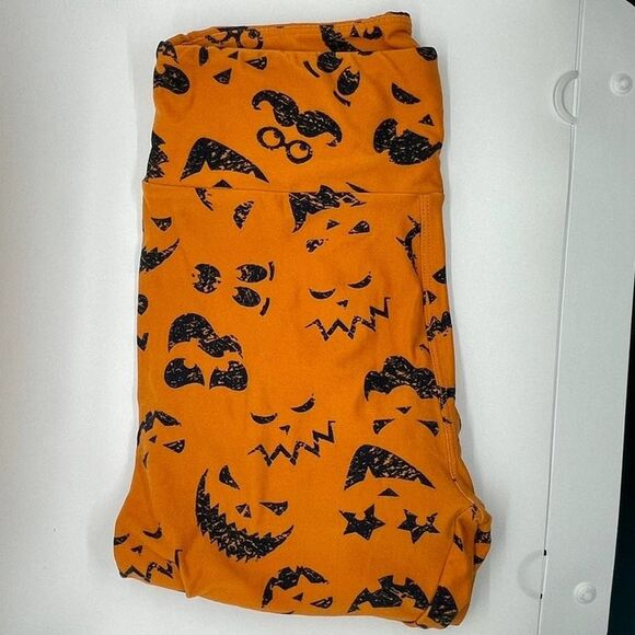 LuLaRoe Halloween Leggings OS Pumpkin Jack O Lantern - Picture 1 of 2